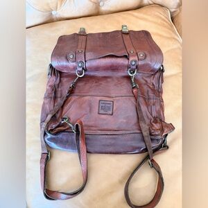 Campomaggi backpack and messenger bag. Distressed leather.